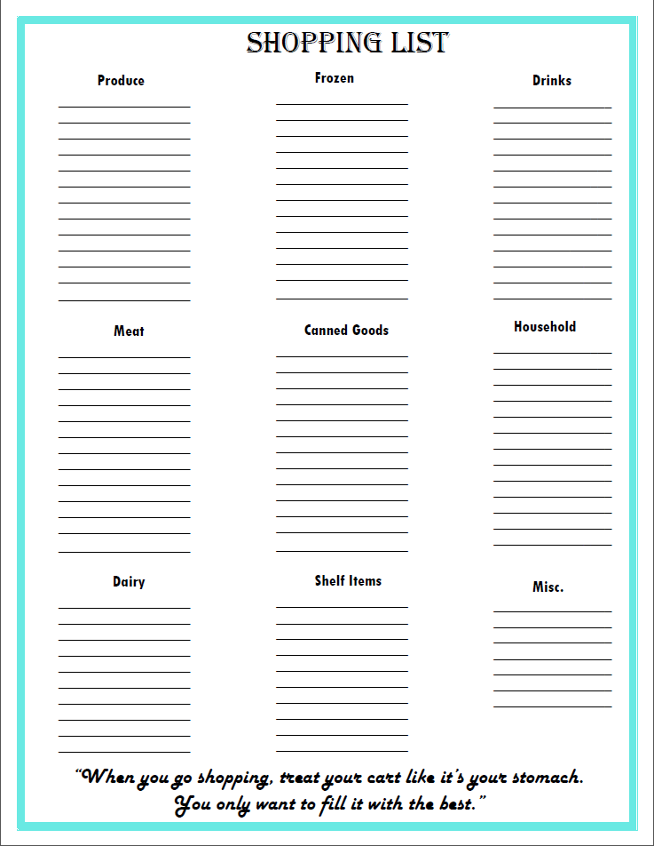 Free Grocery List + Meal Planning Printables - My Own Home